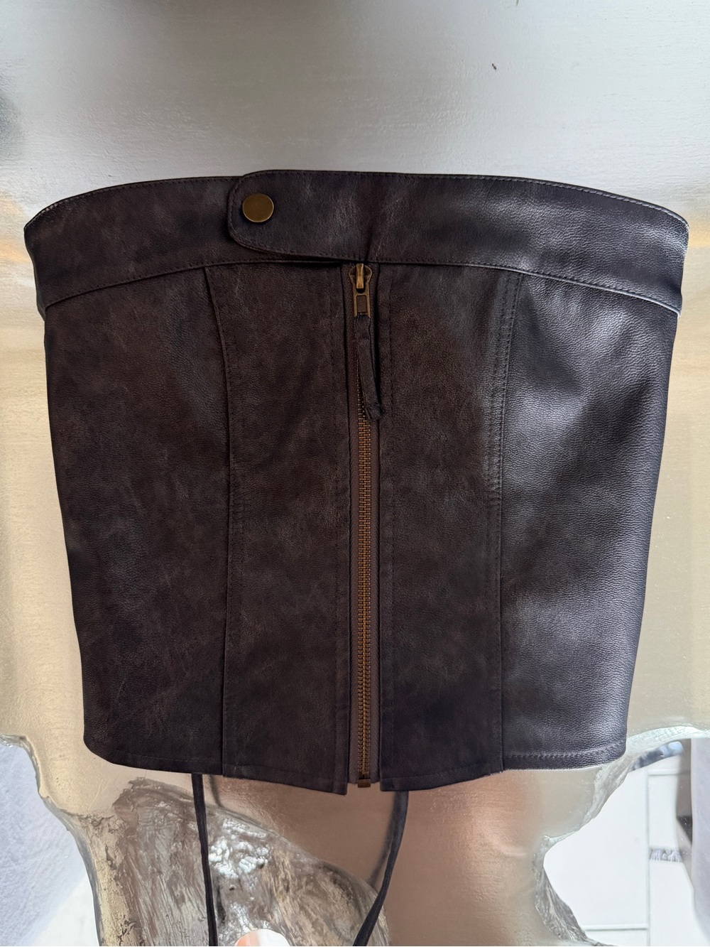 Edikted Black Faux Leather Corset
